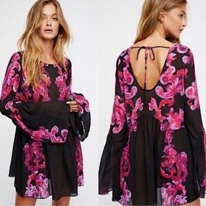 Free People Printed Symphony Smock Dress